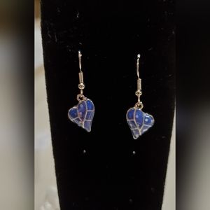 Heart shape Blue Opal Earrings
